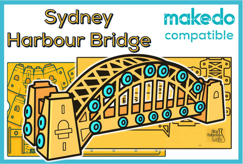 Sydney Harbour Bridge Cardboard Construction Model Kit | Makedo Compatible