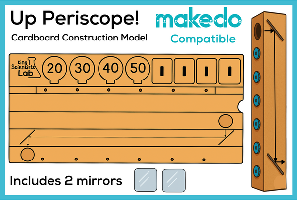 Up Periscope Light Reflection Mirrors Cardboard Construction Model Kit | Makedo Compatible
