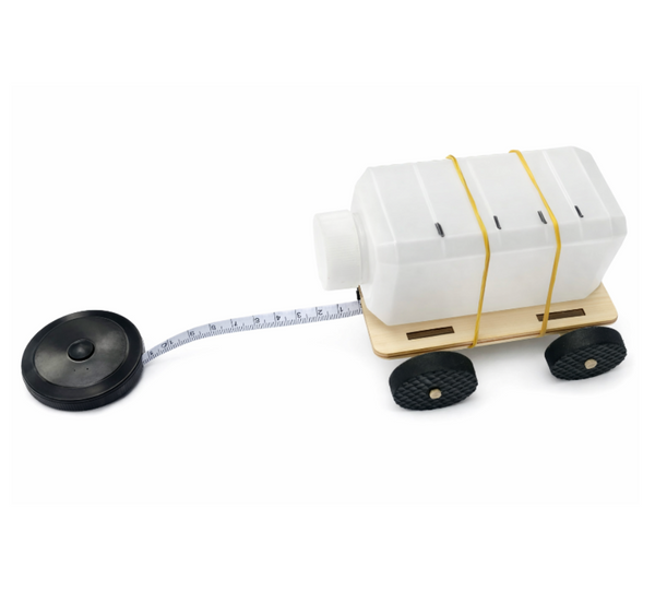 Physics cart  - Dynamics Trolley - with 1.5m retractable tape, bottle and accessories