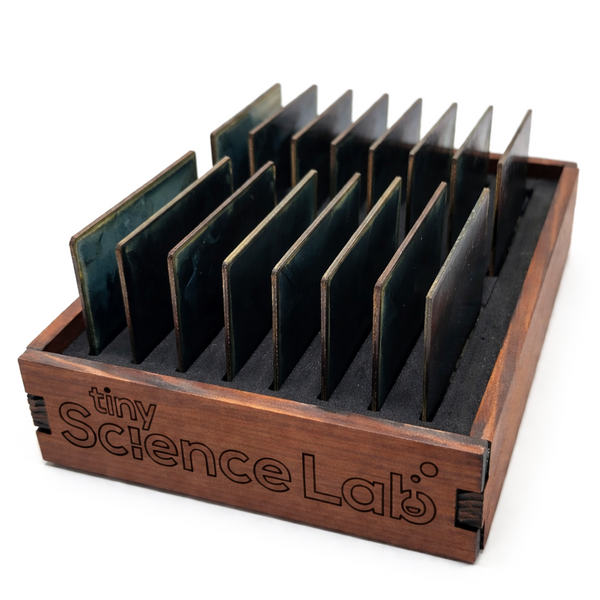 Class Set (8 Pairs) Polaroid Polarising Light Filters in Timber Caddy with Foam Insert