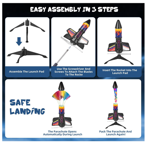 Spinner Missile Rocket with parachute