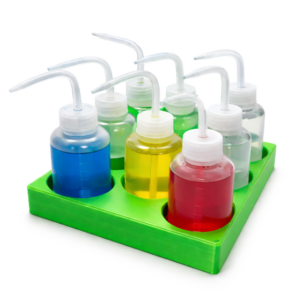 Wash Bottles with Plastic Storage Tray