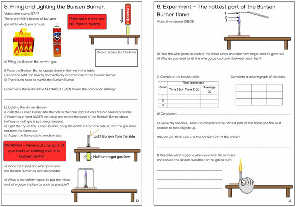 Year 7 High School Chemistry Course Workbook - Digital Download Document