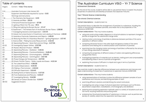 Year 7 High School Chemistry Course Workbook - Digital Download Document